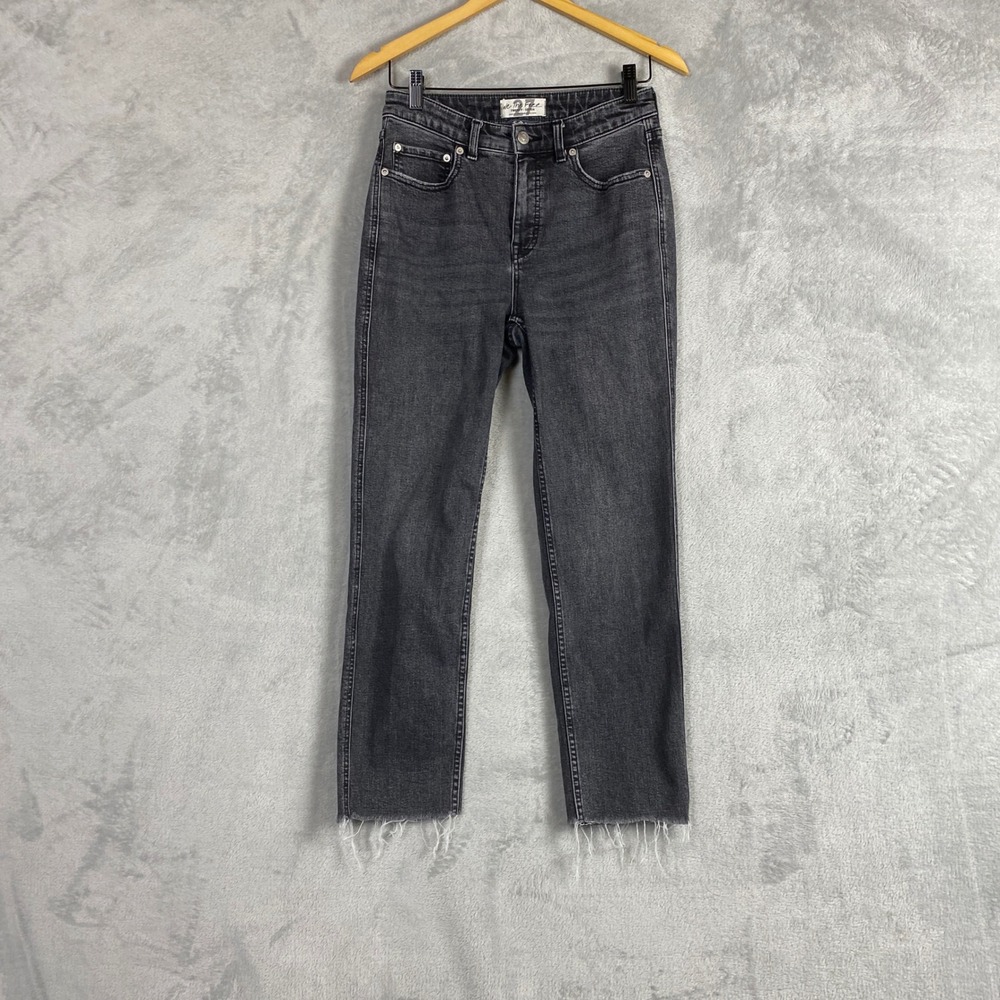 We The Free Free People Womens 27 High Rise Straight Leg Jeans Faded Black